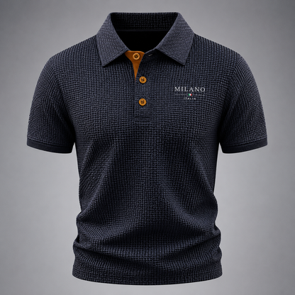 Men's Lightweight Textured Polo Shirt | Modern Fit Summer Top