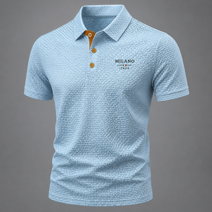Men's Lightweight Textured Polo Shirt | Modern Fit Summer Top