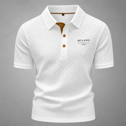Men's Lightweight Textured Polo Shirt | Modern Fit Summer Top