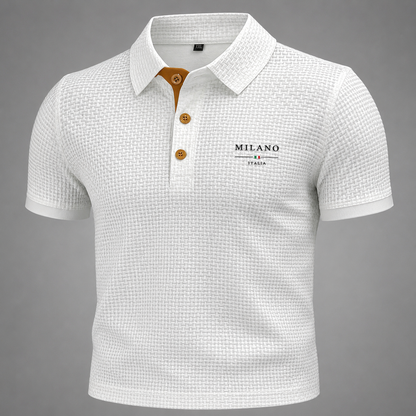 Men's Lightweight Textured Polo Shirt | Modern Fit Summer Top
