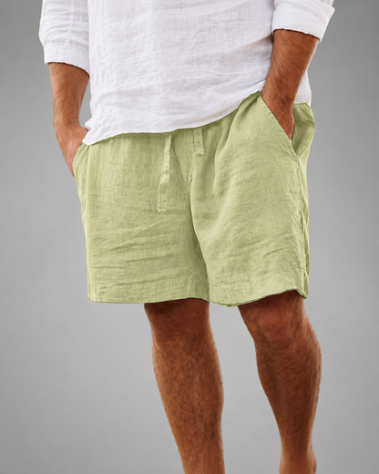Men's Cotton Linen Blend Shorts | Relaxed Fit Casual Summer Wear
