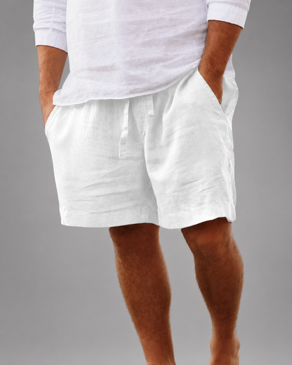 Men's Cotton Linen Blend Shorts | Relaxed Fit Casual Summer Wear