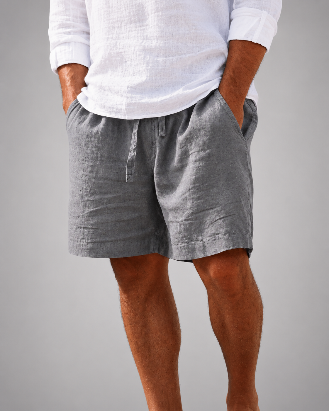 Men's Cotton Linen Blend Shorts | Relaxed Fit Casual Summer Wear