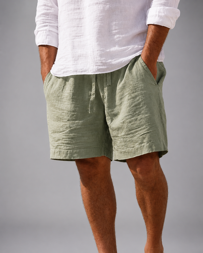 Men's Cotton Linen Blend Shorts | Relaxed Fit Casual Summer Wear