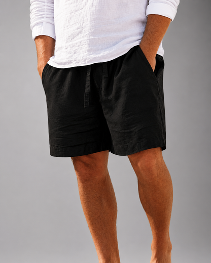Men's Cotton Linen Blend Shorts | Relaxed Fit Casual Summer Wear