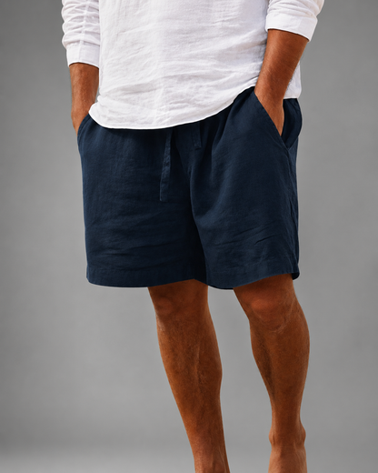 Men's Cotton Linen Blend Shorts | Relaxed Fit Casual Summer Wear