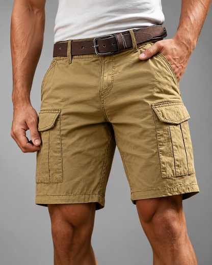 Men's Lightweight Polyester Cargo Shorts | Relaxed Fit Multi-Pocket Summer Shorts