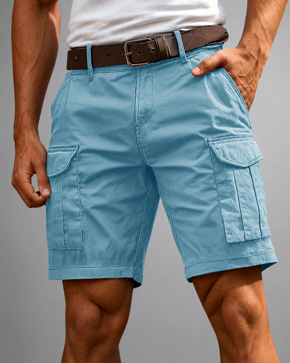 Men's Lightweight Polyester Cargo Shorts | Relaxed Fit Multi-Pocket Summer Shorts