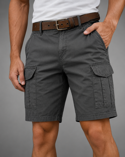 Men's Lightweight Polyester Cargo Shorts | Relaxed Fit Multi-Pocket Summer Shorts