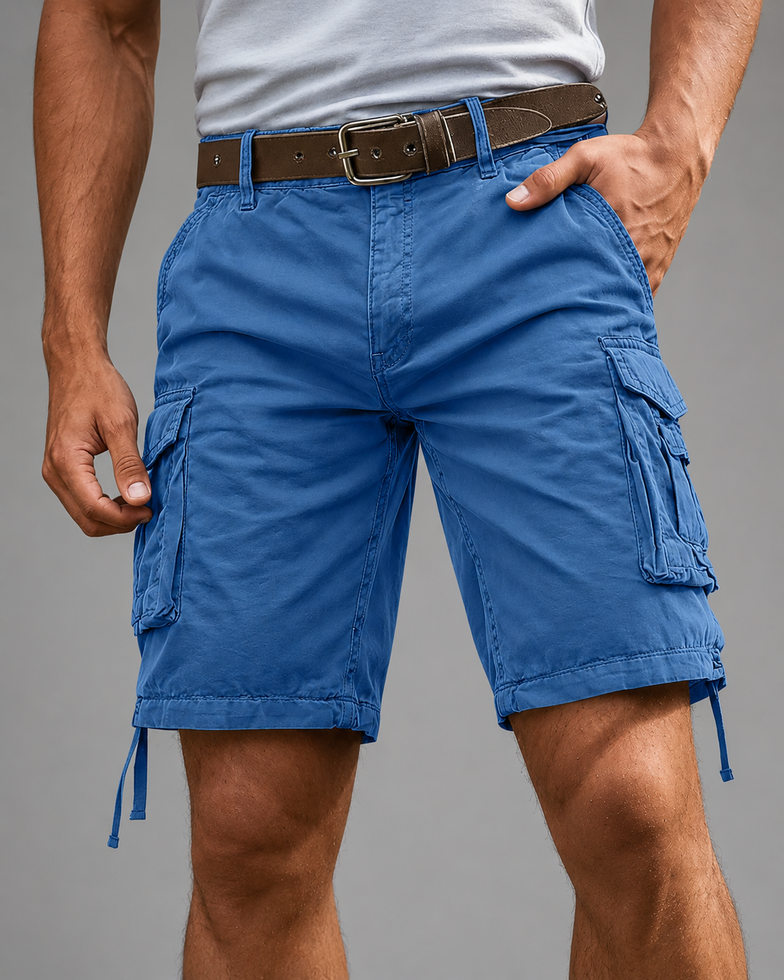 Men's Lightweight Polyester Cargo Shorts | Relaxed Fit Multi-Pocket Summer Shorts