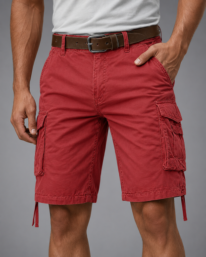 Men's Lightweight Polyester Cargo Shorts | Relaxed Fit Multi-Pocket Summer Shorts