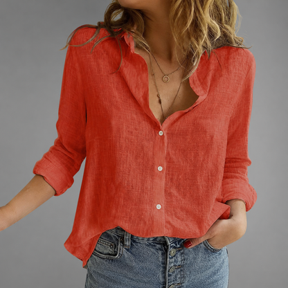Women's Breathable Linen Blouse | Chic Lightweight Summer Tops for Women