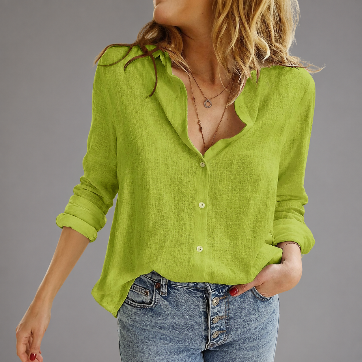 Women's Breathable Linen Blouse | Chic Lightweight Summer Tops for Women