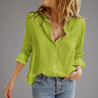 Women's Breathable Linen Blouse | Chic Lightweight Summer Tops for Women