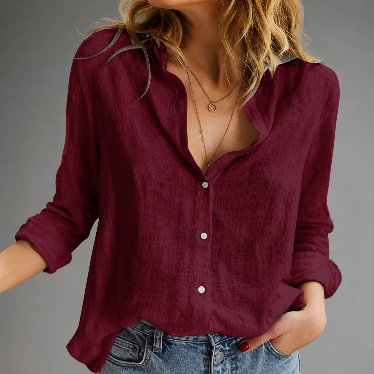 Women's Breathable Linen Blouse | Chic Lightweight Summer Tops for Women