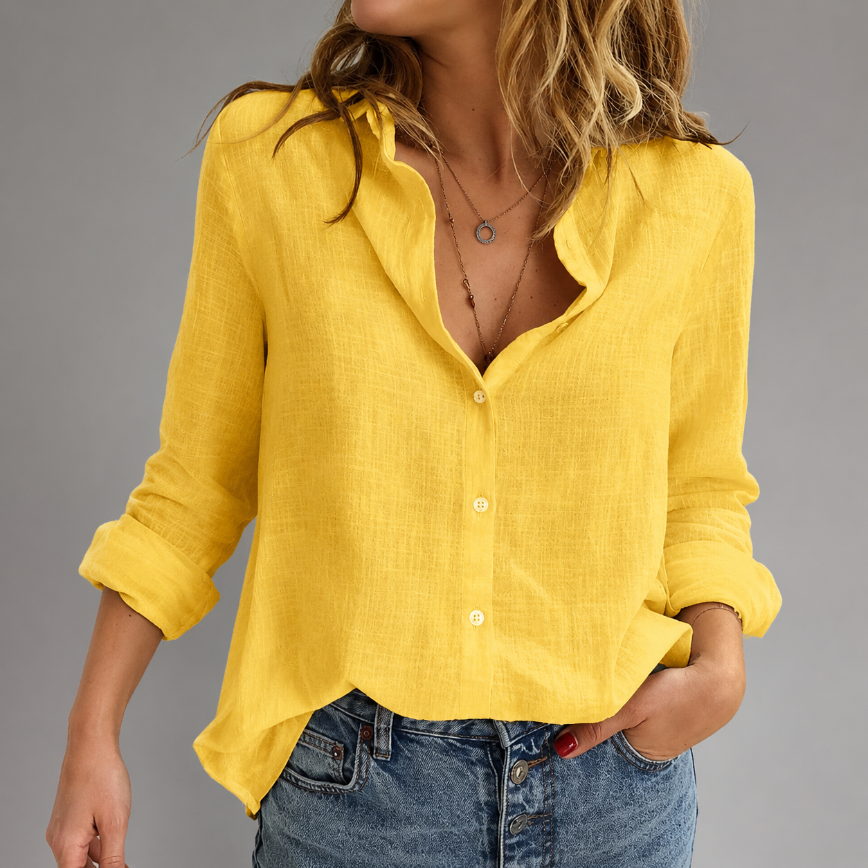 Women's Breathable Linen Blouse | Chic Lightweight Summer Tops for Women