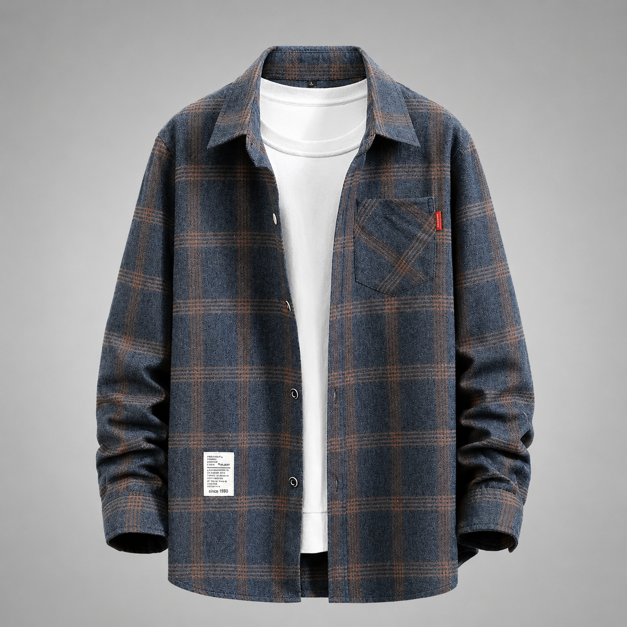Men's Cotton-Blend Plaid Flannel Shirt – Relaxed Fit with Button-Up Closure