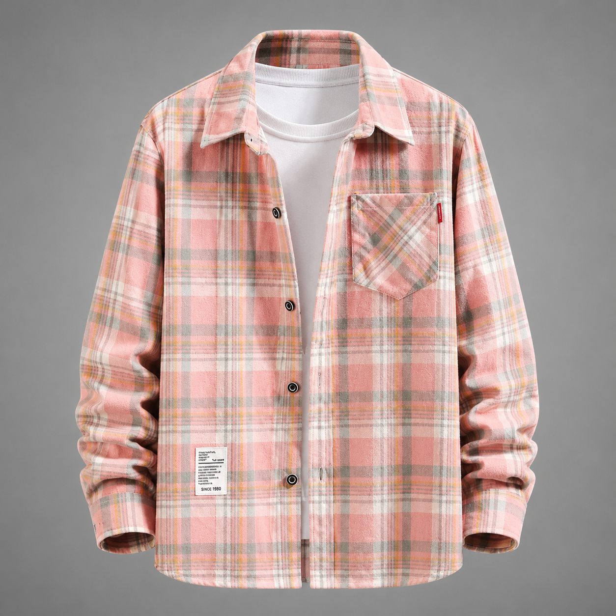Men's Cotton-Blend Plaid Flannel Shirt – Relaxed Fit with Button-Up Closure