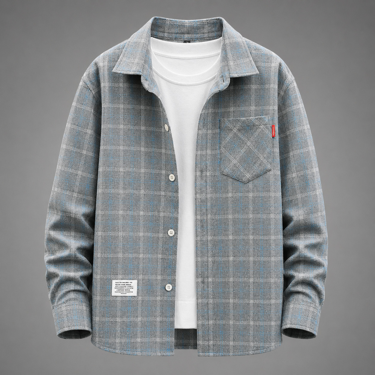 Men's Cotton-Blend Plaid Flannel Shirt – Relaxed Fit with Button-Up Closure