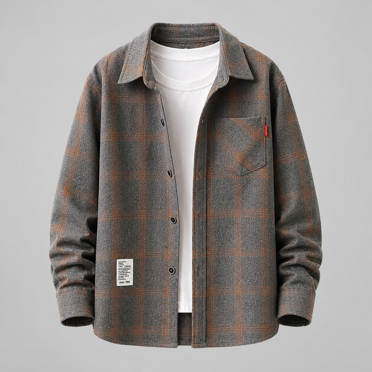 Men's Cotton-Blend Plaid Flannel Shirt – Relaxed Fit with Button-Up Closure