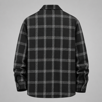 Men's Cotton-Blend Plaid Flannel Shirt – Relaxed Fit with Button-Up Closure