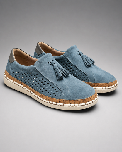 Women's Slip-On Shoes – Breathable Fabric with Premium Cushioning, Anti-Slip Outsole