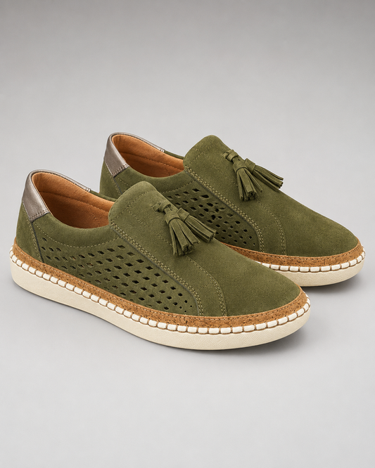 Women's Slip-On Shoes – Breathable Fabric with Premium Cushioning, Anti-Slip Outsole