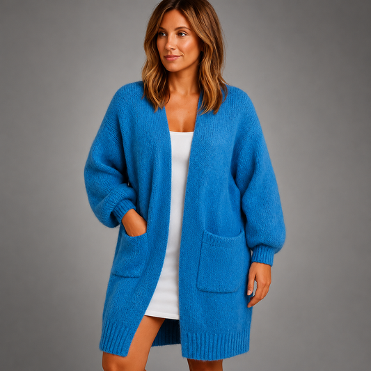 Women's Long Cardigan – Relaxed Fit with Open Front