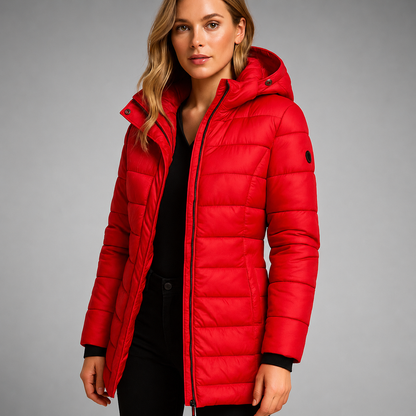 Women's Lightweight Down Puffer Jacket – Quilted Design, Streamlined Silhouette