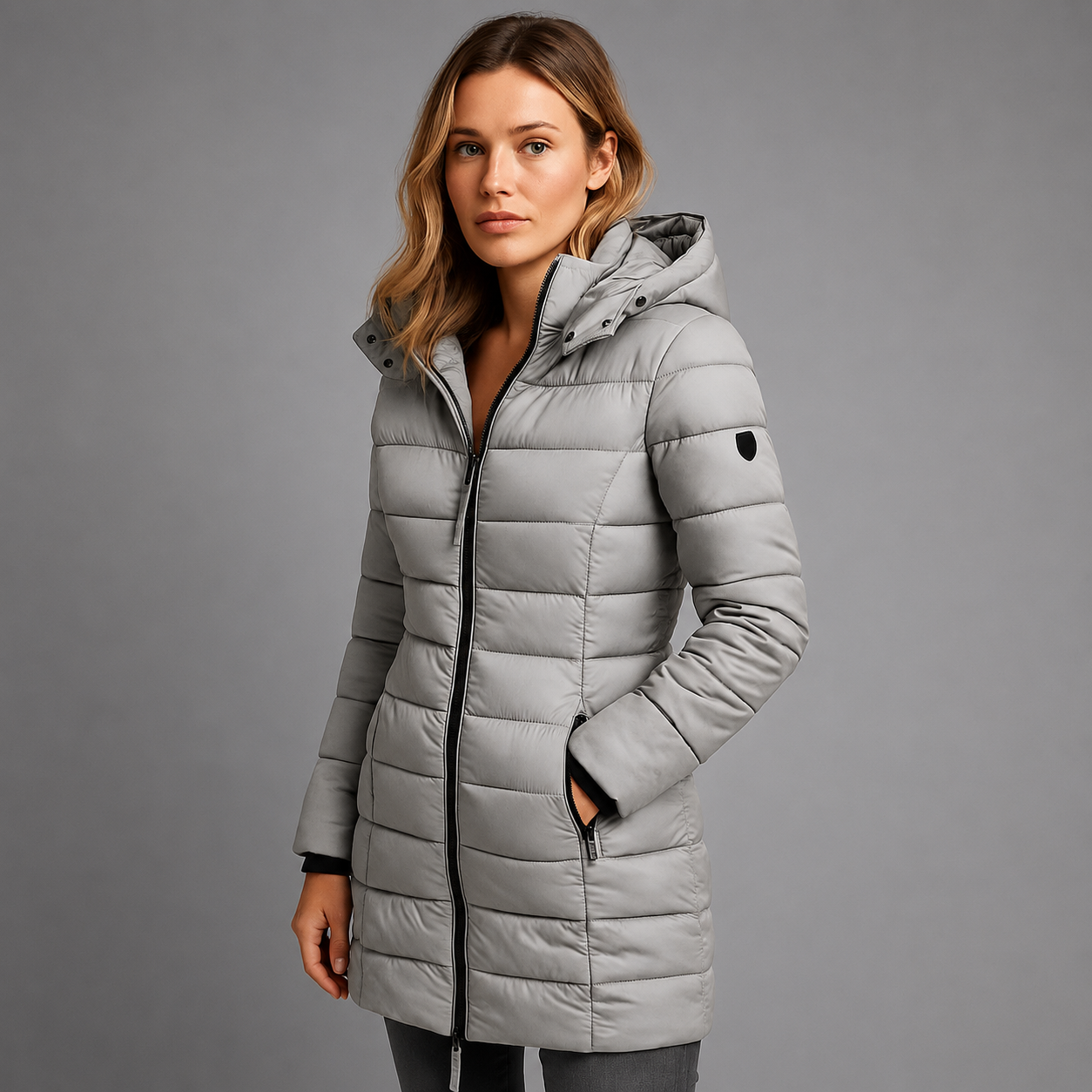Women's Lightweight Down Puffer Jacket – Quilted Design, Streamlined Silhouette