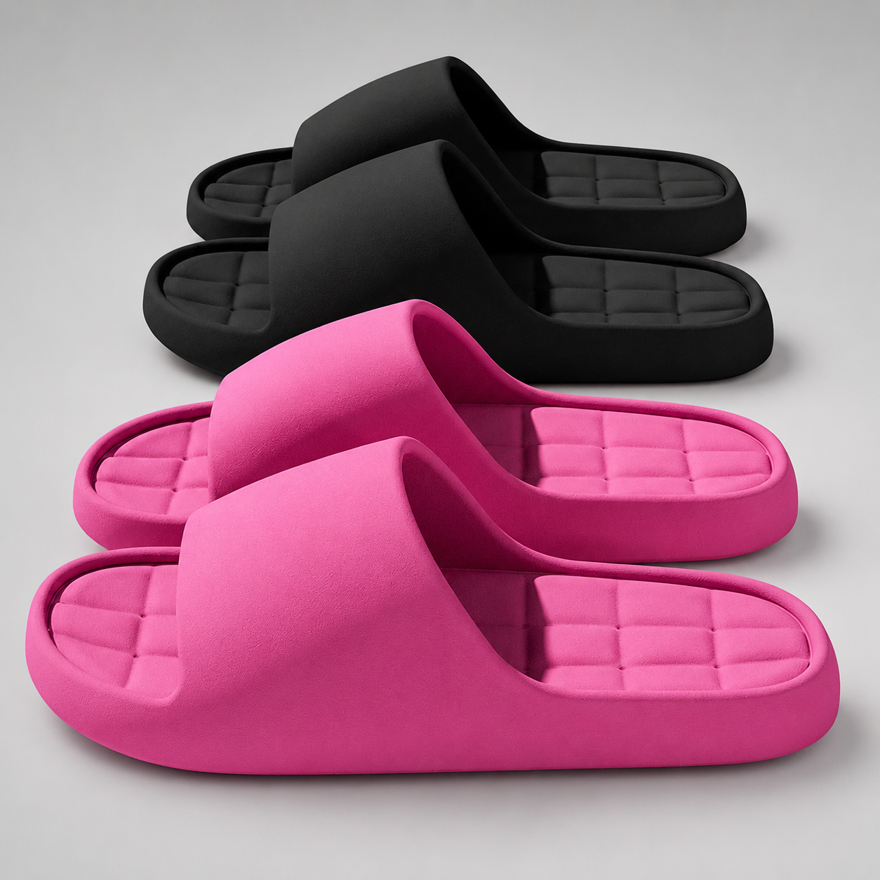 Men's Lightweight Non-Slip Slides – Solid Beach Sandals for Indoor and Outdoor Use