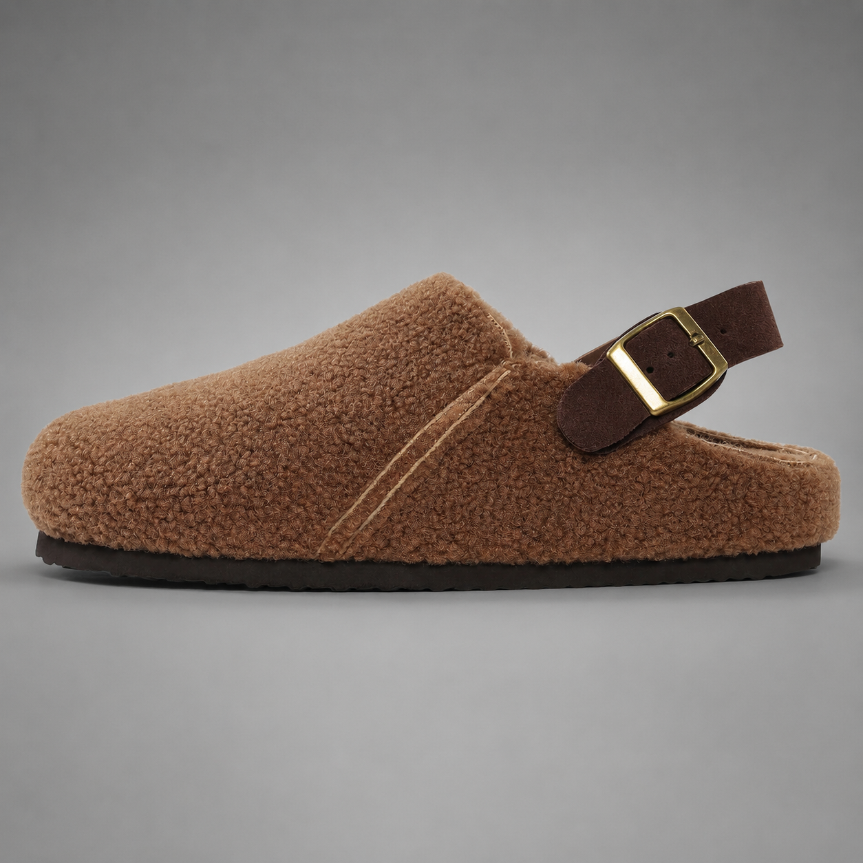 Women's Faux Fur Clogs Slippers – Adjustable Strap with Arch Support