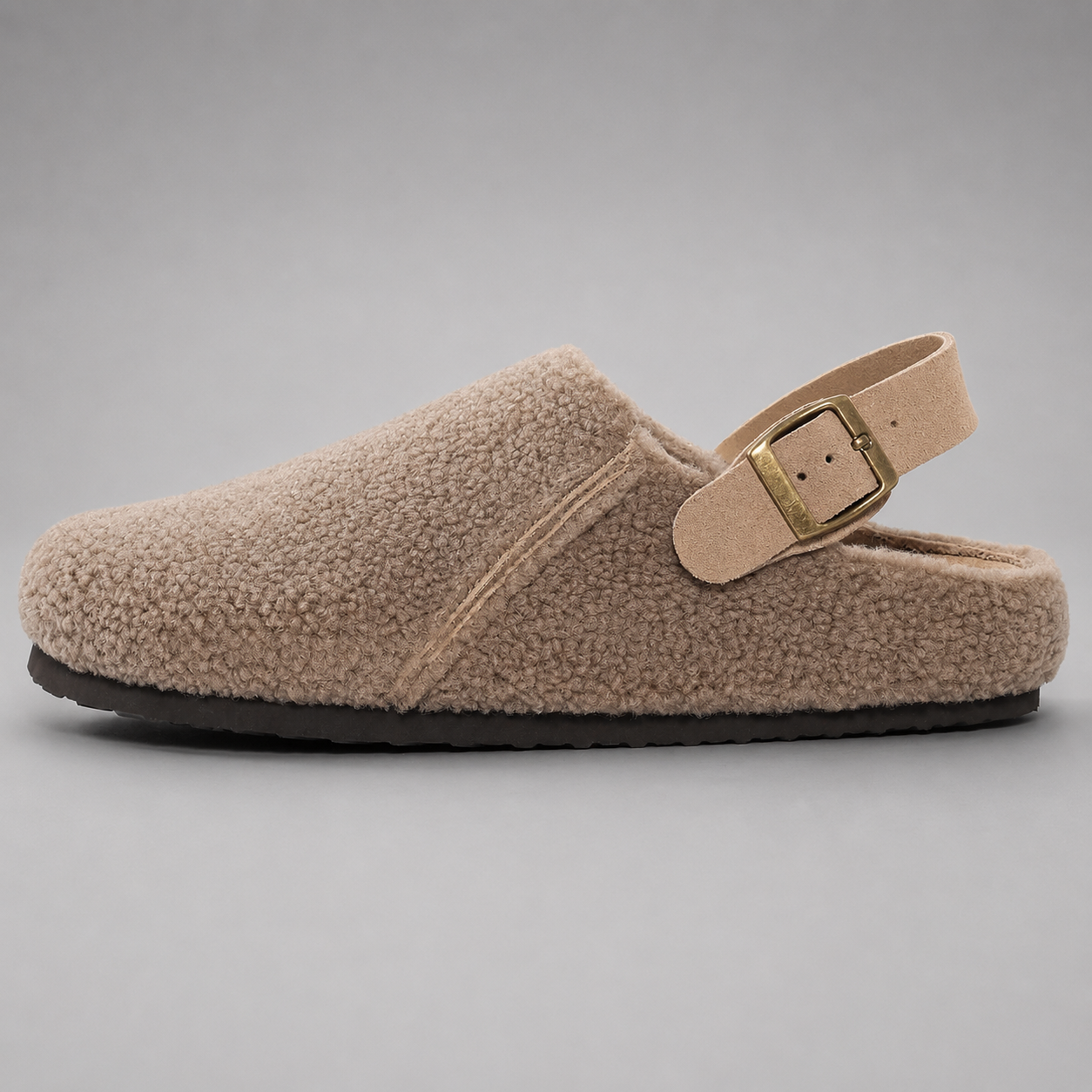 Women's Faux Fur Clogs Slippers – Adjustable Strap with Arch Support