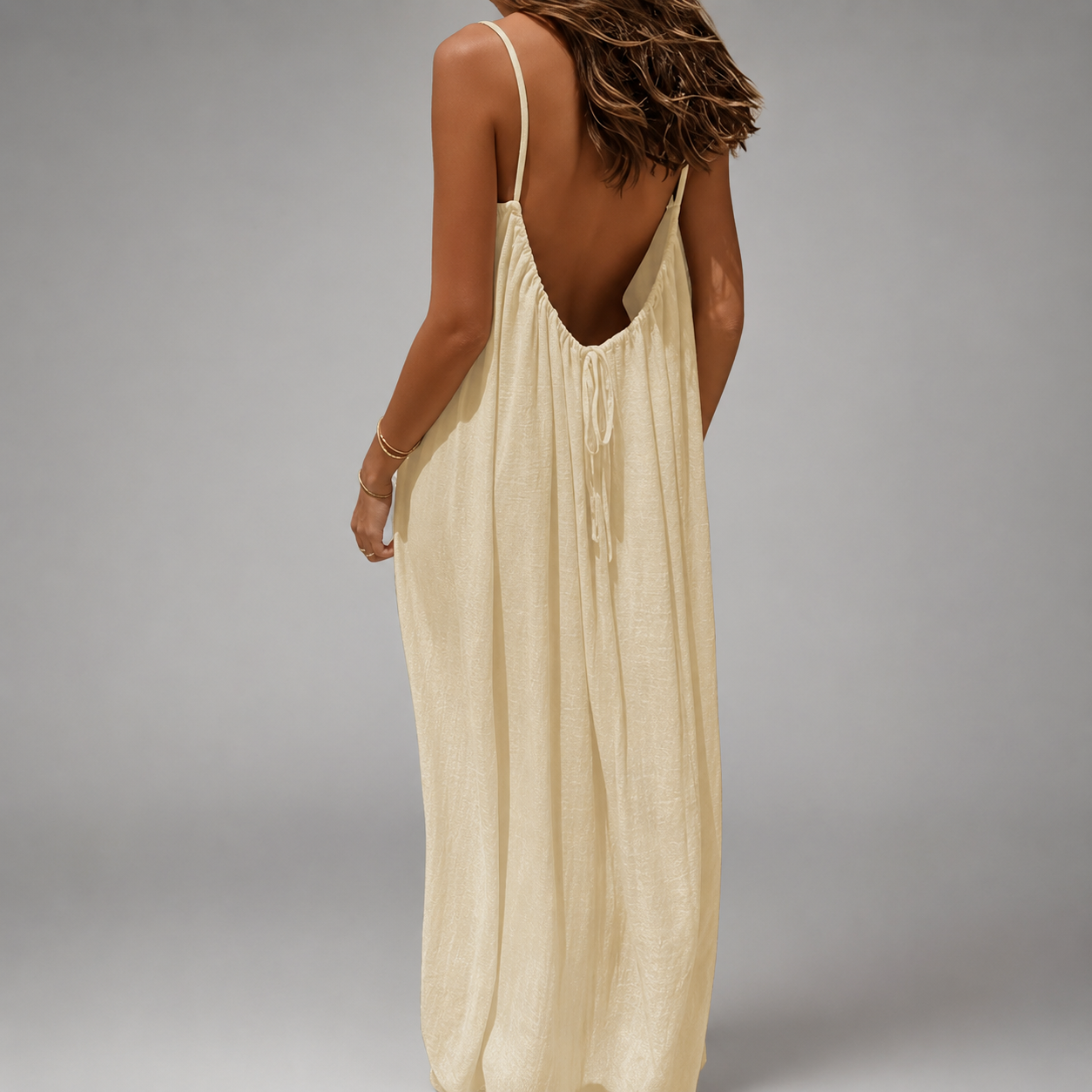 Women's Soft Maxi Dress – Strapless Backless Design, Loose Fit