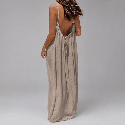 Women's Soft Maxi Dress – Strapless Backless Design, Loose Fit
