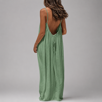 Women's Soft Maxi Dress – Strapless Backless Design, Loose Fit