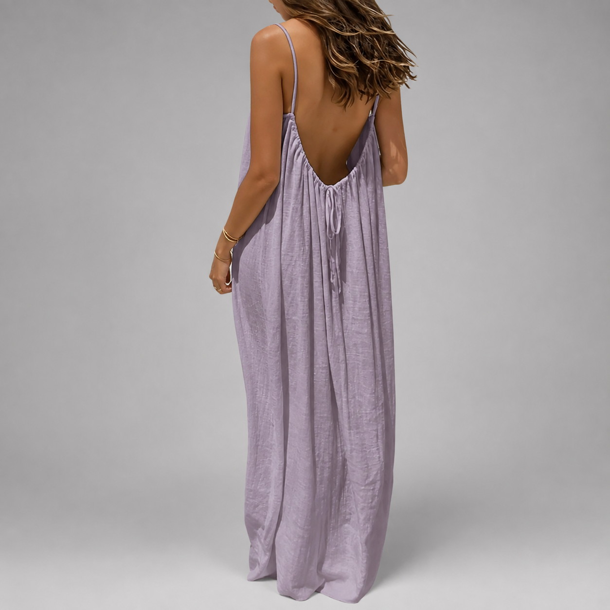 Women's Soft Maxi Dress – Strapless Backless Design, Loose Fit