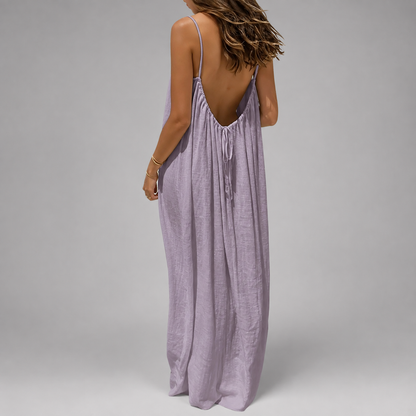 Women's Soft Maxi Dress – Strapless Backless Design, Loose Fit