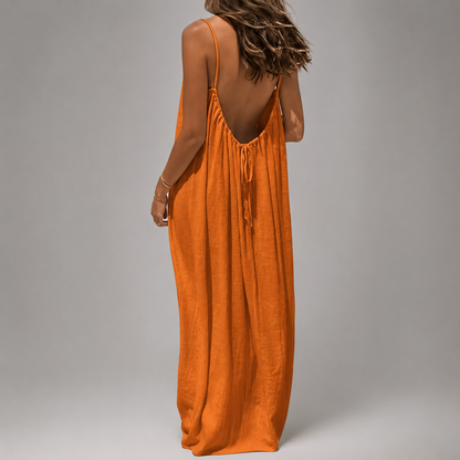 Women's Soft Maxi Dress – Strapless Backless Design, Loose Fit