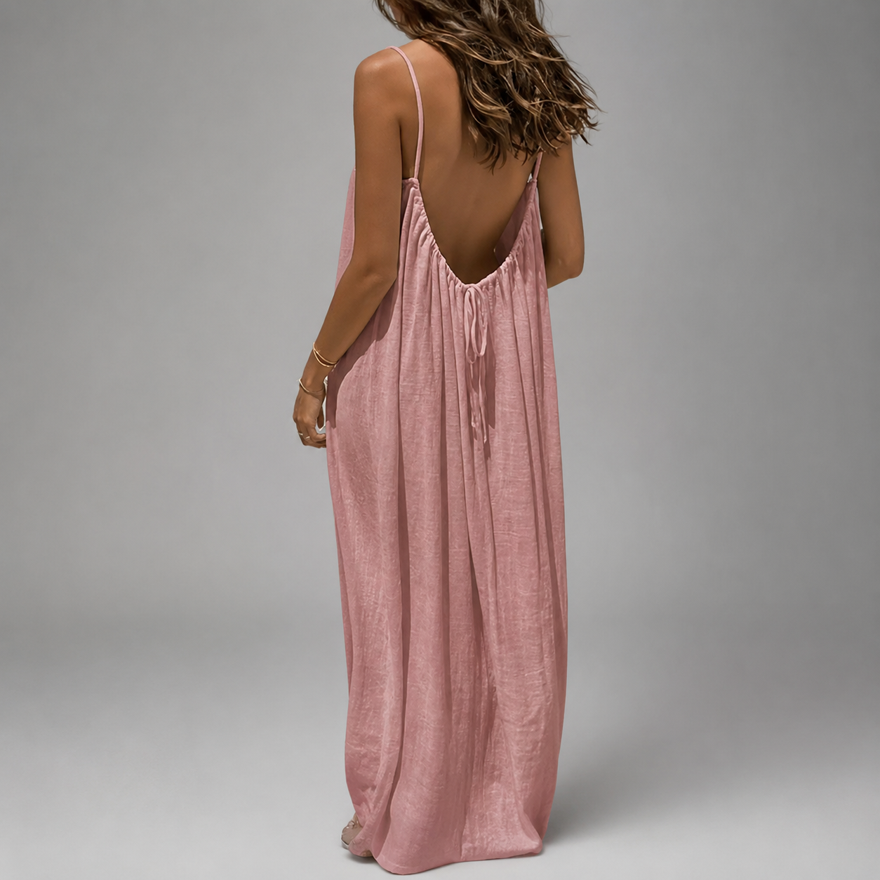 Women's Soft Maxi Dress – Strapless Backless Design, Loose Fit