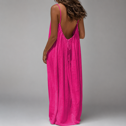 Women's Soft Maxi Dress – Strapless Backless Design, Loose Fit