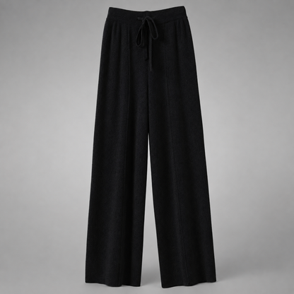 Women's Cashmere Knit Wide Leg Pants – Relaxed Fit for Autumn/Winter