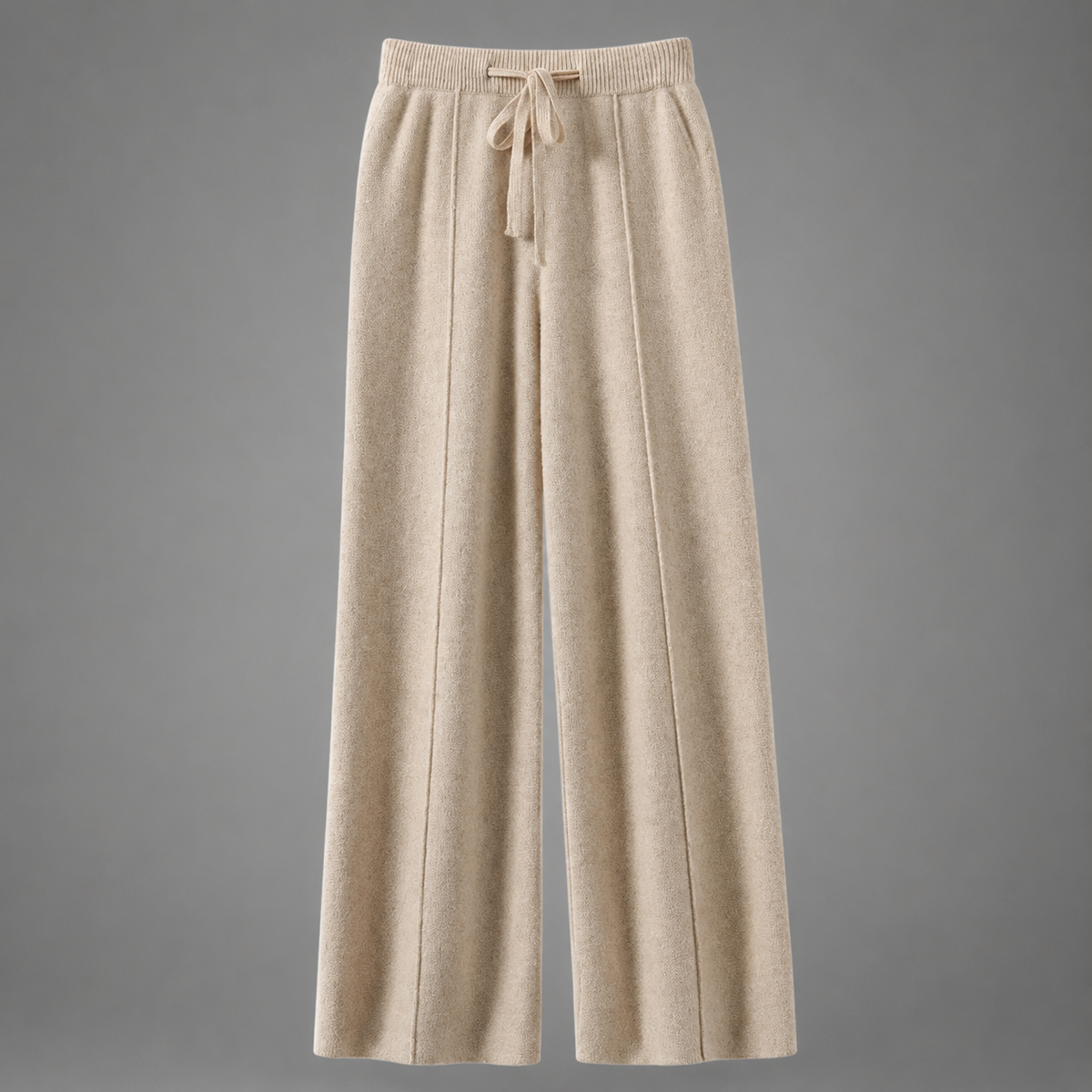 Women's Cashmere Knit Wide Leg Pants – Relaxed Fit for Autumn/Winter