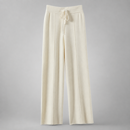 Women's Cashmere Knit Wide Leg Pants – Relaxed Fit for Autumn/Winter