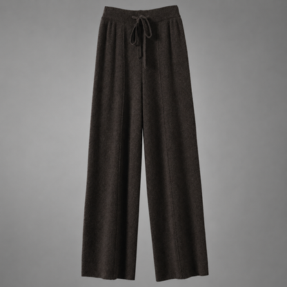 Women's Cashmere Knit Wide Leg Pants – Relaxed Fit for Autumn/Winter