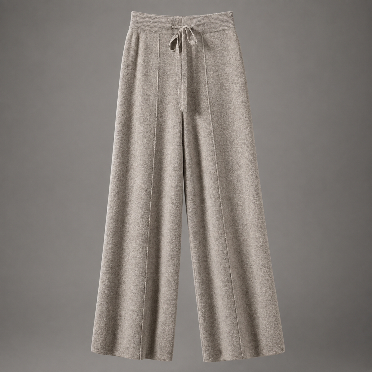 Women's Cashmere Knit Wide Leg Pants – Relaxed Fit for Autumn/Winter