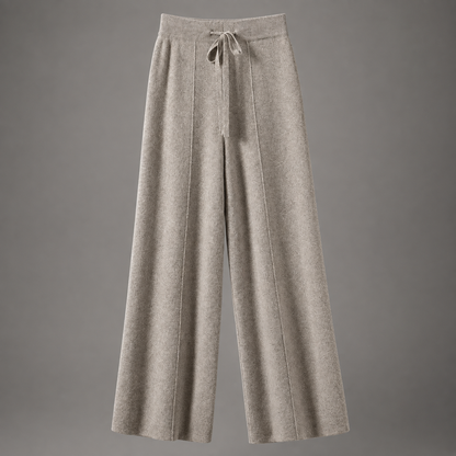 Women's Cashmere Knit Wide Leg Pants – Relaxed Fit for Autumn/Winter