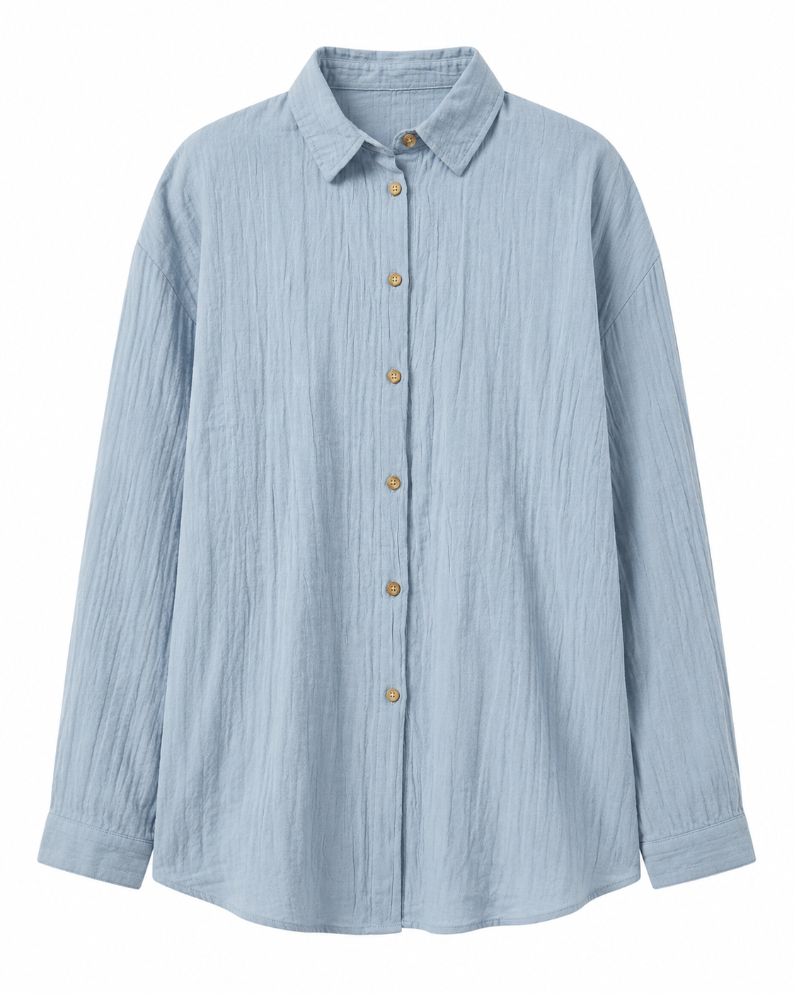 Women's Long Sleeve Button-Up Shirt – Tailored Fit with Structured Collar
