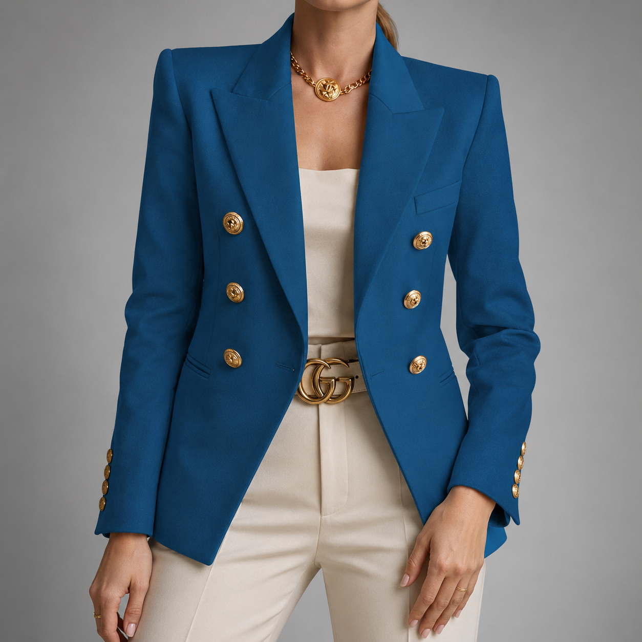 Women's Cotton Blazer – Structured Fit for Autumn/Winter