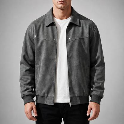 Men's Lambskin Leather Jacket – Tailored Fit with Subtle Hardware Accents
